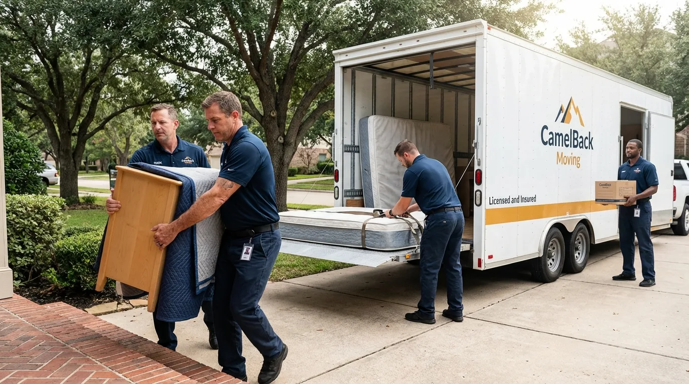 Crew loading residential truck for cross-state move from Grand Island, NE