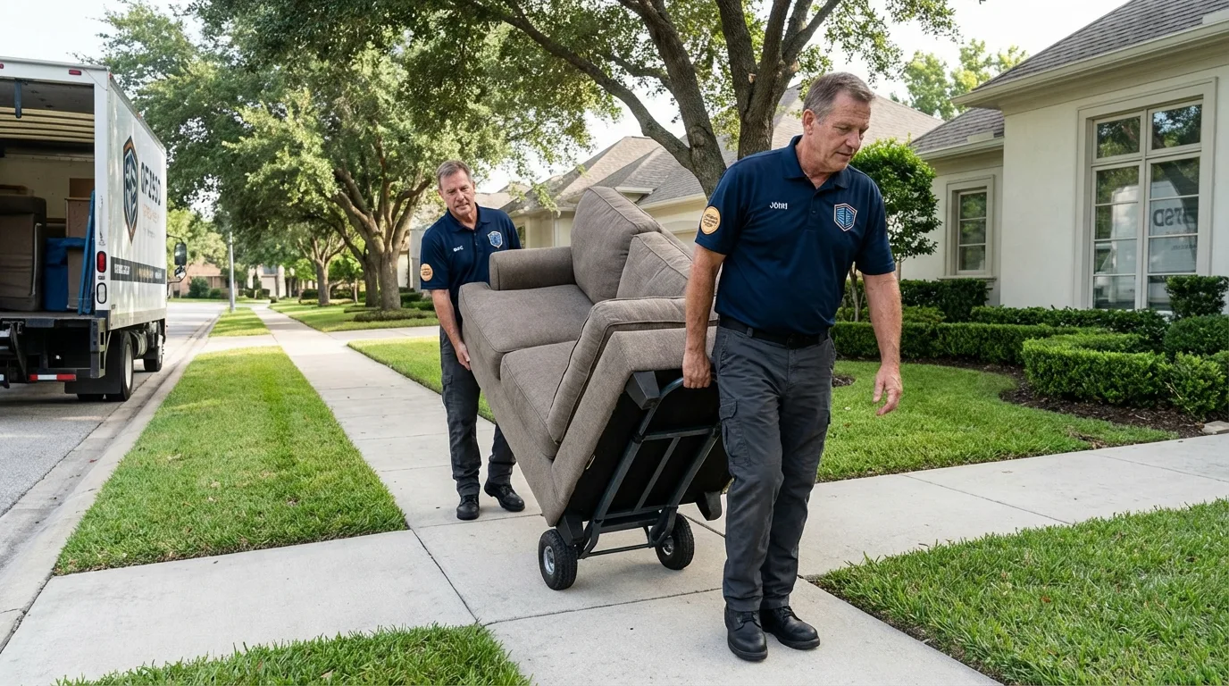 Local residential moving crew loading furniture in Grand Island, NE